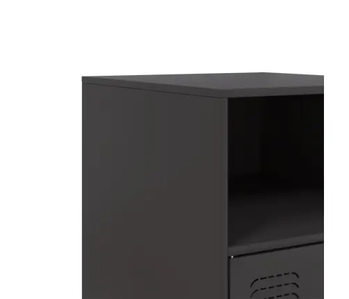 Naktsskapītis, Melns, 34,5X39X62 Cm, Tērauds Vidaxl