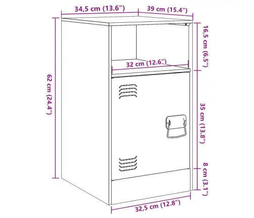 Öökapid 2 Tk, Antratsiithall, 34,5X39X62 cm Teras
