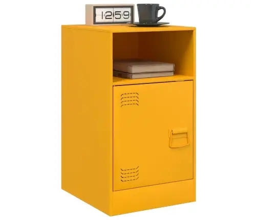 Naktsskapīši, 2 Gab., Sinepju Dzelteni, 34,5X39X62 Cm, Tērauds Vidaxl Naktsskapīši, 2 Gab., Sinepju Dzelteni, 34,5X39X62 Cm, Tērauds Vidaxl