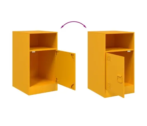 Naktsskapīši, 2 Gab., Sinepju Dzelteni, 34,5X39X62 Cm, Tērauds Vidaxl Naktsskapīši, 2 Gab., Sinepju Dzelteni, 34,5X39X62 Cm, Tērauds Vidaxl