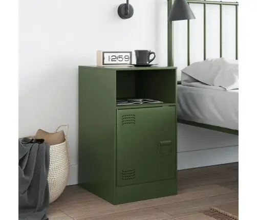 Naktinė Spintelė, Alyvuogių Žalia, 34,5X39X62cm Plienas