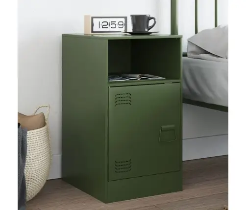 Naktinė Spintelė, Alyvuogių Žalia, 34,5X39X62cm Plienas