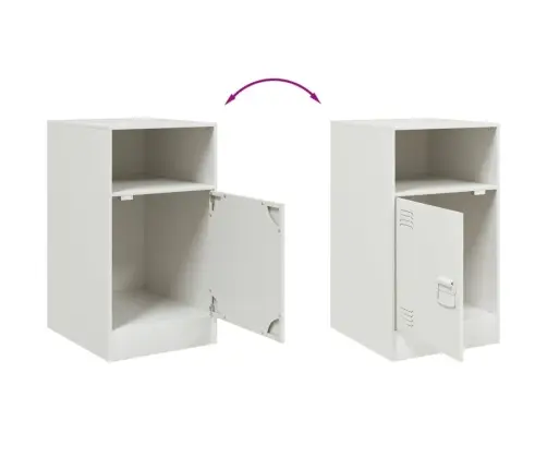 Naktsskapītis, Balts, 34,5X39X62 Cm, Tērauds Vidaxl