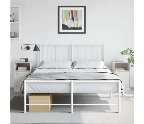 Naktsskapīši, 2 Gab., Balti, 34,5X39X62 Cm, Tērauds Vidaxl