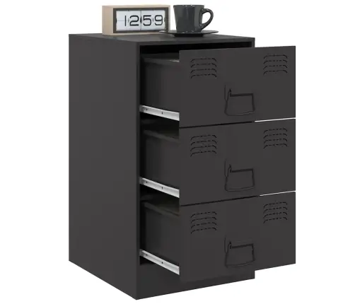 Naktinė Spintelė, Juodos Spalvos, 34,5X39X62cm Plienas