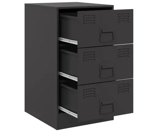 Naktinė Spintelė, Juodos Spalvos, 34,5X39X62cm Plienas