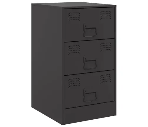 Naktinės Spintelės, 2Vnt., Juodos, 34,5X39X62cm Plienas