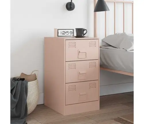 Naktsskapītis, Rozā, 34,5X39X62 Cm, Tērauds Vidaxl