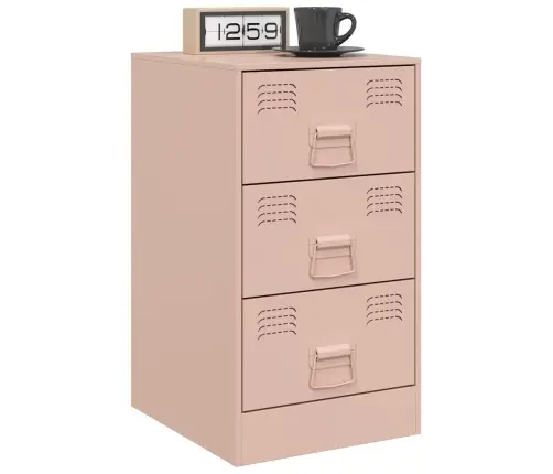 Naktsskapītis, Rozā, 34,5X39X62 Cm, Tērauds Vidaxl