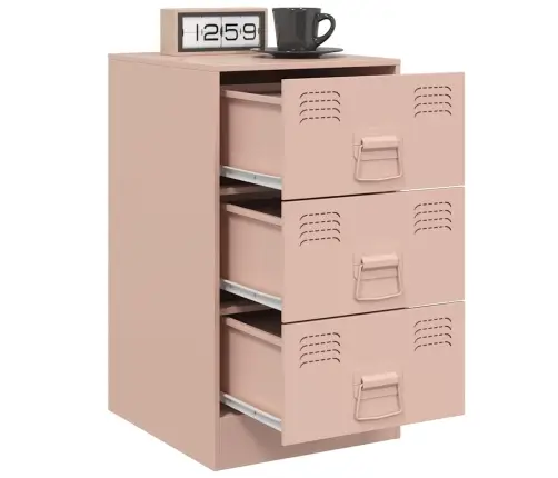 Naktsskapītis, Rozā, 34,5X39X62 Cm, Tērauds Vidaxl