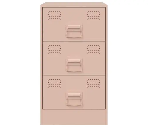 Naktsskapītis, Rozā, 34,5X39X62 Cm, Tērauds Vidaxl