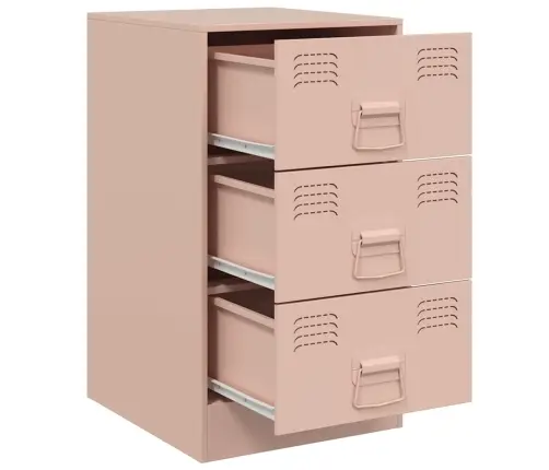 Naktsskapītis, Rozā, 34,5X39X62 Cm, Tērauds Vidaxl