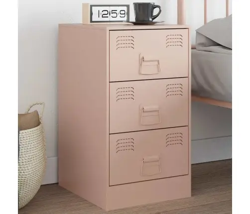 Naktsskapītis, Rozā, 34,5X39X62 Cm, Tērauds Vidaxl