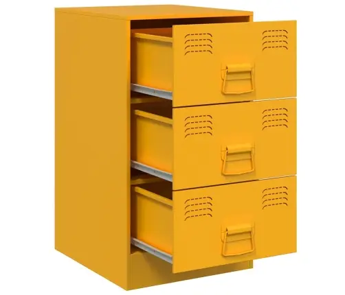 Naktinės Spintelės, 2Vnt., Garstyčių, 34,5X39X62cm Plienas