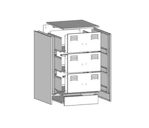 Naktinės Spintelės, 2Vnt., Garstyčių, 34,5X39X62cm Plienas