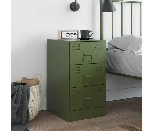 Naktinė Spintelė, Alyvuogių Žalia, 34,5X39X62cm Plienas