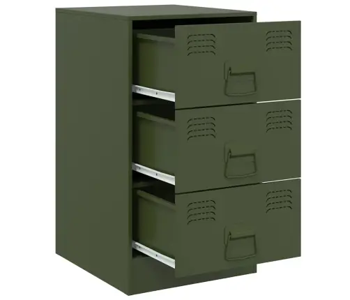 Naktsskapīši, 2 Gab., Olīvu Zaļi, 34,5X39X62 Cm, Tērauds Vidaxl