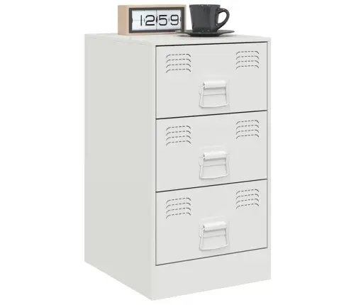 Naktsskapītis, Balts, 34,5X39X62 Cm, Tērauds Vidaxl