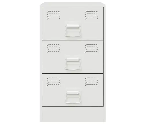 Naktsskapītis, Balts, 34,5X39X62 Cm, Tērauds Vidaxl