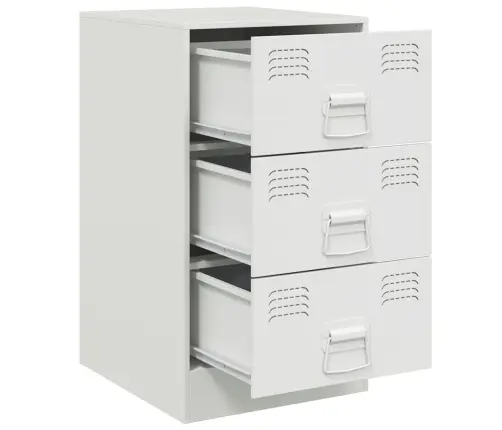 Naktsskapītis, Balts, 34,5X39X62 Cm, Tērauds Vidaxl