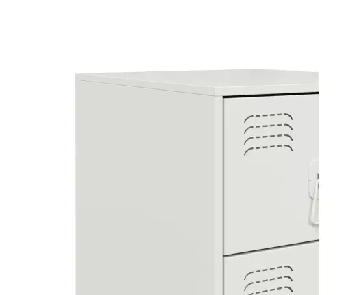 Naktsskapītis, Balts, 34,5X39X62 Cm, Tērauds Vidaxl