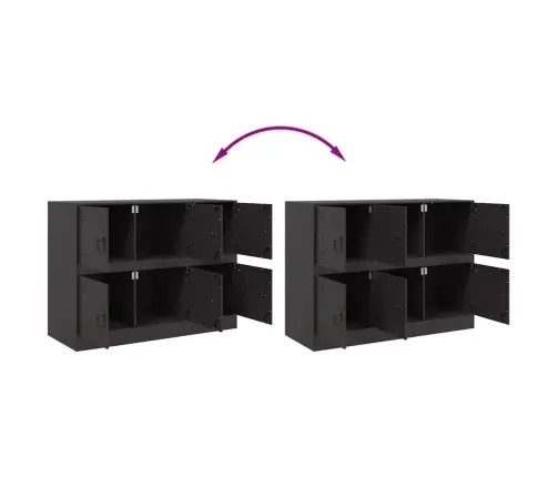 Kumode, Melna, 99X39X73 Cm, Tērauds Vidaxl