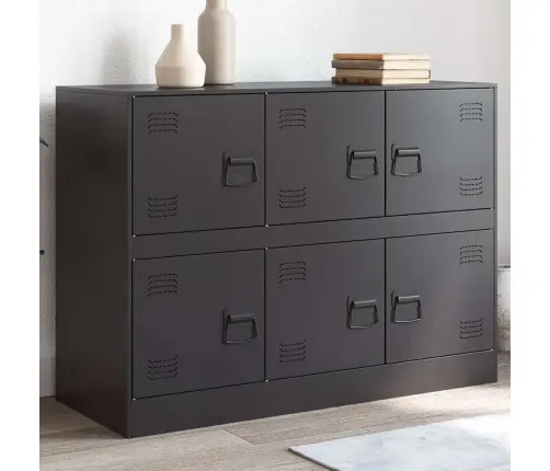 Kumode, Melna, 99X39X73 Cm, Tērauds Vidaxl