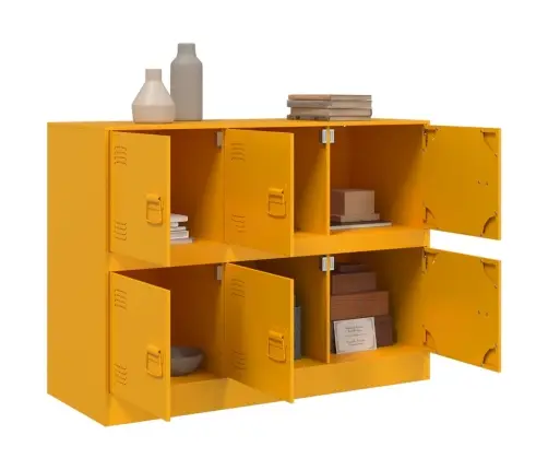 Kumode, Sinepju Dzeltena, 99X39X73 Cm, Tērauds Vidaxl