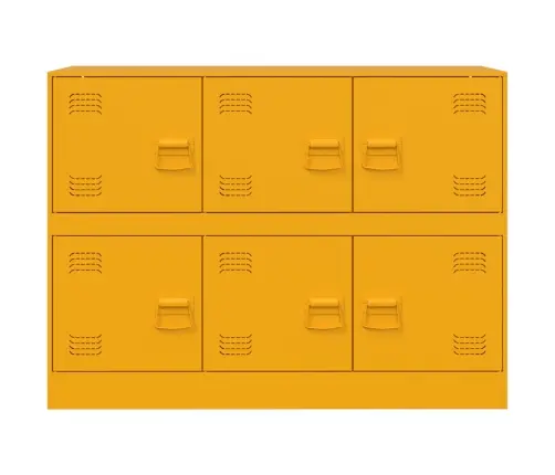 Kumode, Sinepju Dzeltena, 99X39X73 Cm, Tērauds Vidaxl