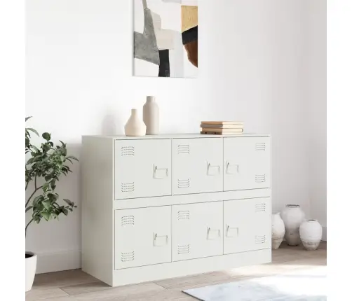 Kumode, Balta, 99X39X73 Cm, Tērauds Vidaxl