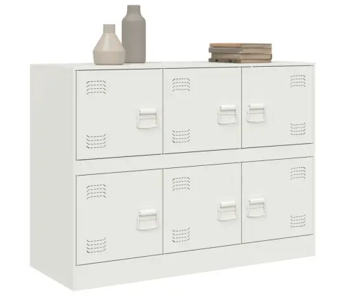 Kumode, Balta, 99X39X73 Cm, Tērauds Vidaxl