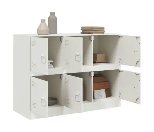 Kumode, Balta, 99X39X73 Cm, Tērauds Vidaxl