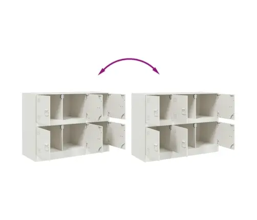 Kumode, Balta, 99X39X73 Cm, Tērauds Vidaxl