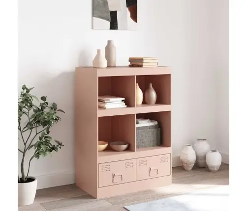 Augstais Skapītis, Rozā, 67X39X95 Cm, Tērauds Vidaxl