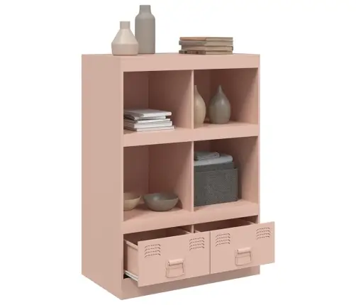 Augstais Skapītis, Rozā, 67X39X95 Cm, Tērauds Vidaxl