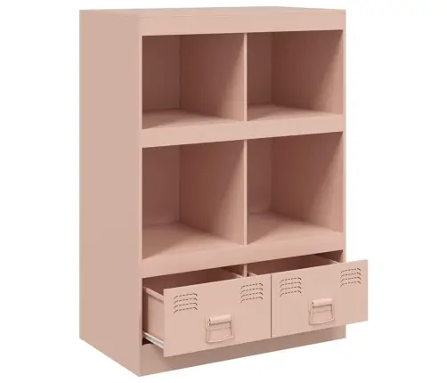 Augstais Skapītis, Rozā, 67X39X95 Cm, Tērauds Vidaxl