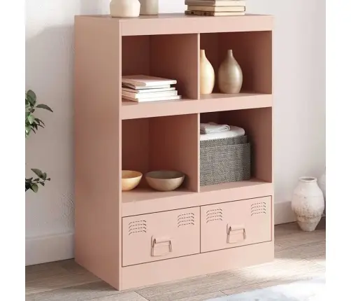 Augstais Skapītis, Rozā, 67X39X95 Cm, Tērauds Vidaxl