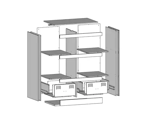Kõrge Kapp, Antratsiit, 67 X 39 X 95 cm Teras