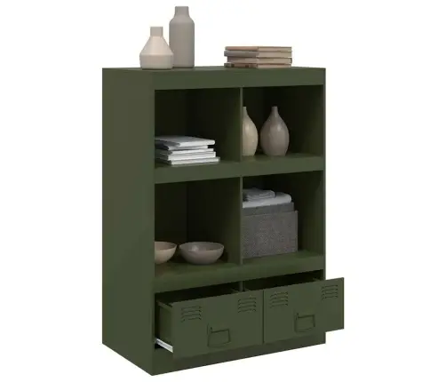 Augstais Skapītis, Olīvu Zaļš, 67X39X95 Cm, Tērauds Vidaxl