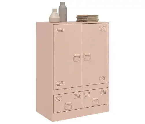 Augstais Skapītis, Rozā, 67X39X95 Cm, Tērauds Vidaxl
