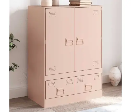 Augstais Skapītis, Rozā, 67X39X95 Cm, Tērauds Vidaxl
