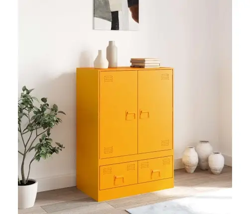 Komoda, Garstyčių Geltonos Spalvos, 67X39X95cm Plienas