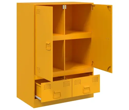 Komoda, Garstyčių Geltonos Spalvos, 67X39X95cm Plienas