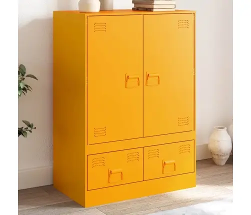 Komoda, Garstyčių Geltonos Spalvos, 67X39X95cm Plienas