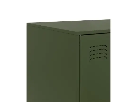 Augstais Skapītis, Olīvu Zaļš, 67X39X95 Cm, Tērauds Vidaxl