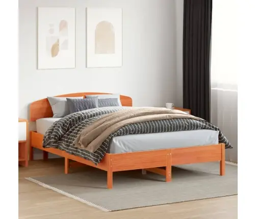 Galvgalis, Vaska Brūns, 140 Cm, Priedes Masīvkoks Vidaxl