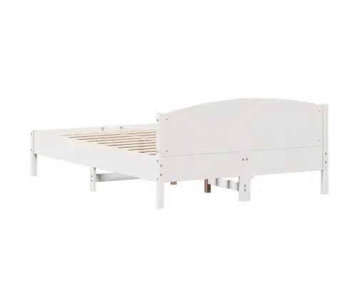Gulta Bez Matrača, Balts, 140X200 Cm, Priedes Masīvkoks Vidaxl