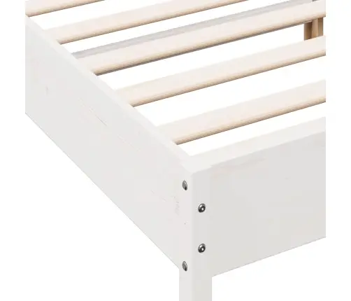 Gulta Bez Matrača, Balta, 120X200 Cm, Priedes Masīvkoks Vidaxl