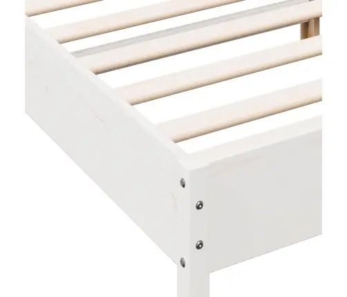 Gulta Bez Matrača, Balts, 140X190 Cm, Priedes Masīvkoks Vidaxl