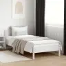 Lovos Rėmas Be Čiužinio, Baltas, 100X200cm Pušies Masyvas Lovos Rėmas Be Čiužinio, Baltas, 100X200cm Pušies Masyvas